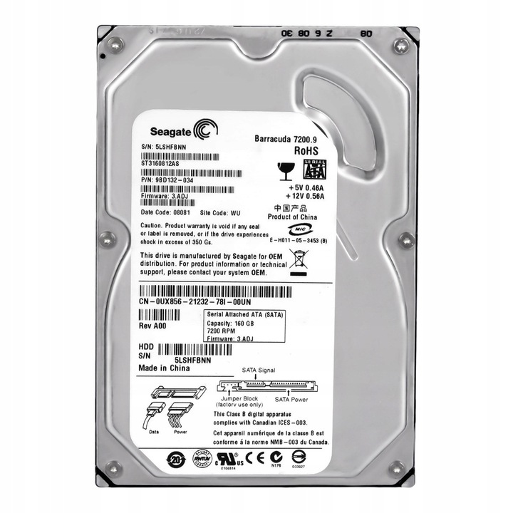 Hard Disk 3.5'' Dell 160GB 7200RPM SATA II