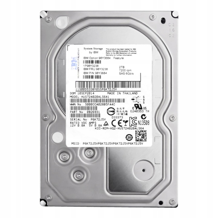Hard Disk 2TB 7200RPM 64MB SAS-2 3.5" IBM HUS724020ALS641