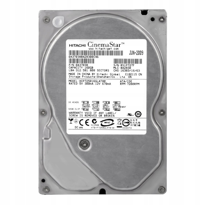 Hard Disk 3.5'' Hitachi CinemaStar P7K500 160GB 7200RPM 8MB ATA