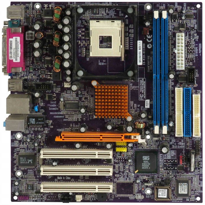 ECS SF2/661FX alaplap, Socket 478, 2x DDR, 3 PCI, micro ATX