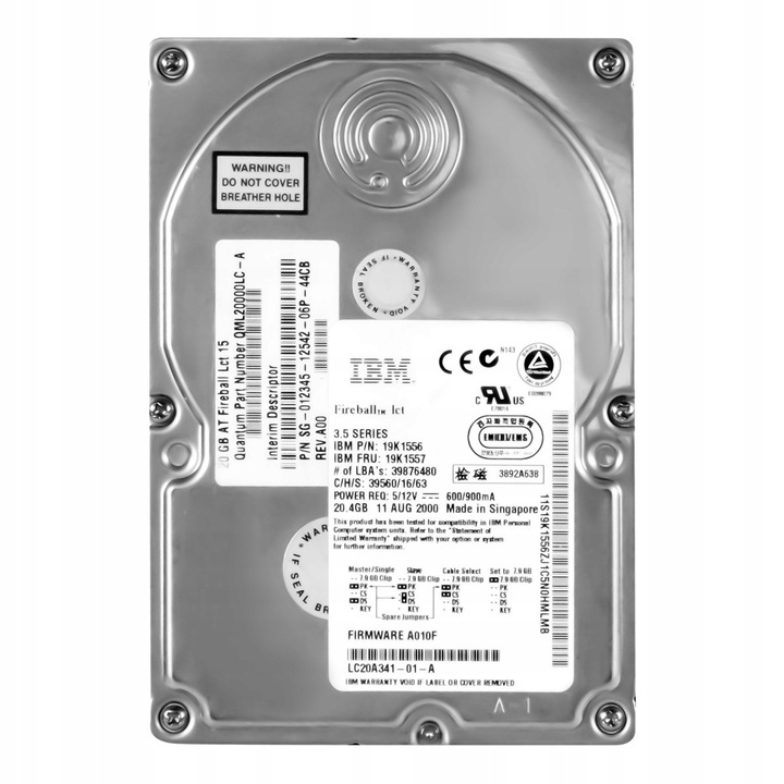 Hard Disk 3.5" IBM 20GB 7200RPM ATA