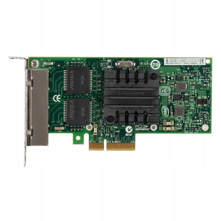 Placa de retea Intel I340-T4, 4 porturi RJ45, 1GbE, PCI-e x4, profil LOW + STANDARD