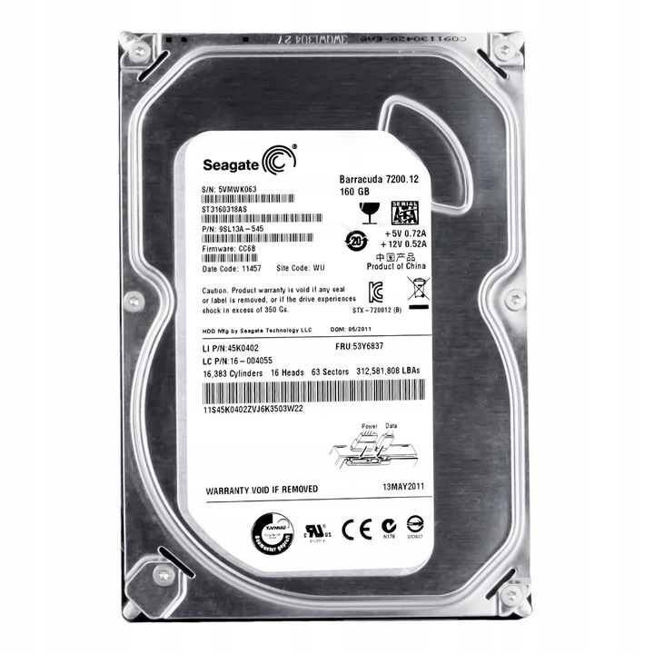 Hard Disk 160GB, IBM, 7200RPM, SATA II, 3.5"