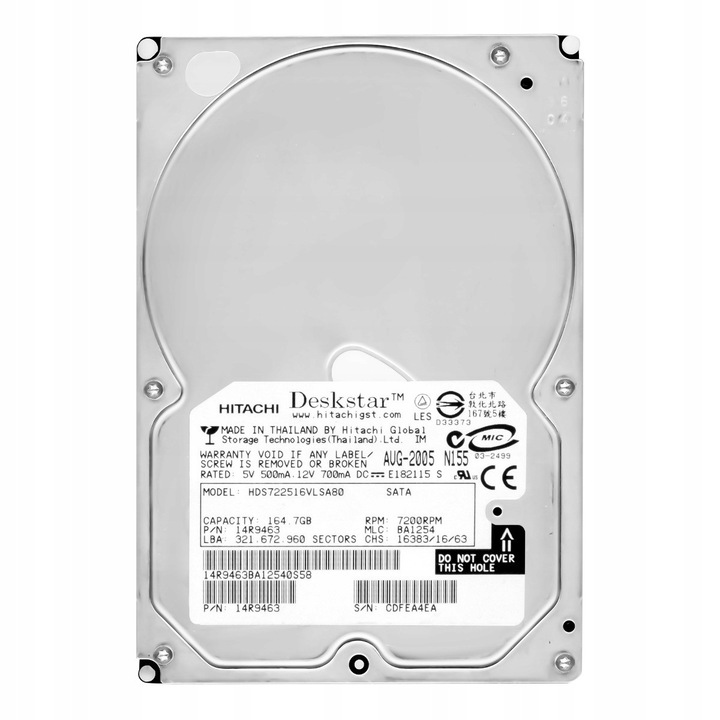 Hard Disk 3.5'' Hitachi 160GB 7200RPM 8MB SATA