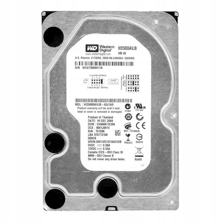 Hard Disk 500GB, Western Digital, 7200RPM, 8MB, 3.5''