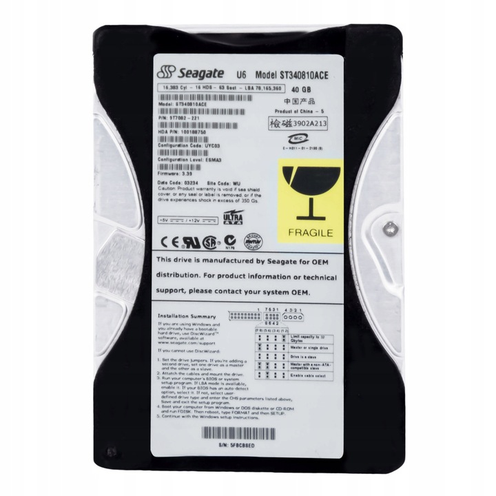 Hard Disk 3.5'' Seagate 40GB 5400RPM 2MB ATA