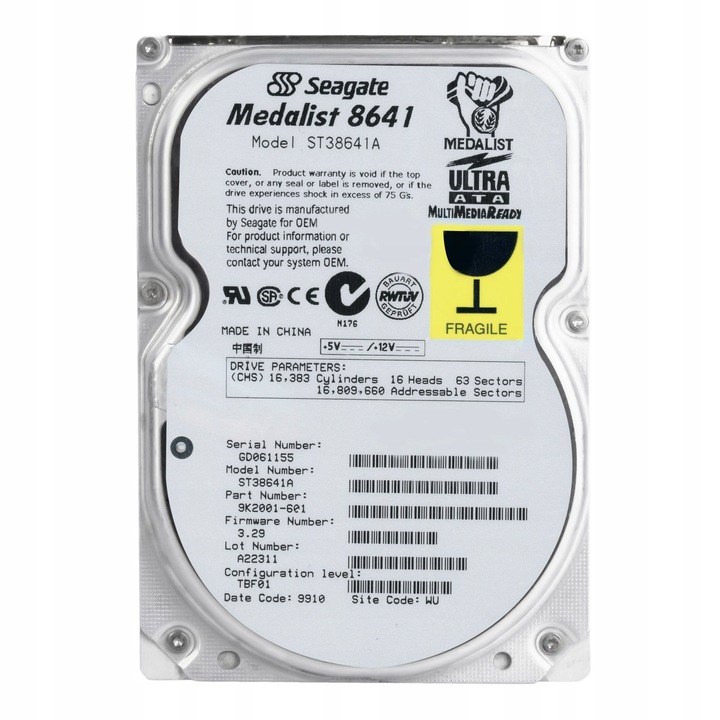 Hard Disk 3.5'' Seagate Medalist 8641 8.6GB 5400RPM ATA