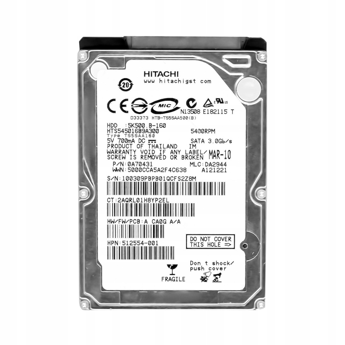 Hard Disk 2.5'' Hitachi 160GB 5.4k SATA II 8MB - eMAG.ro