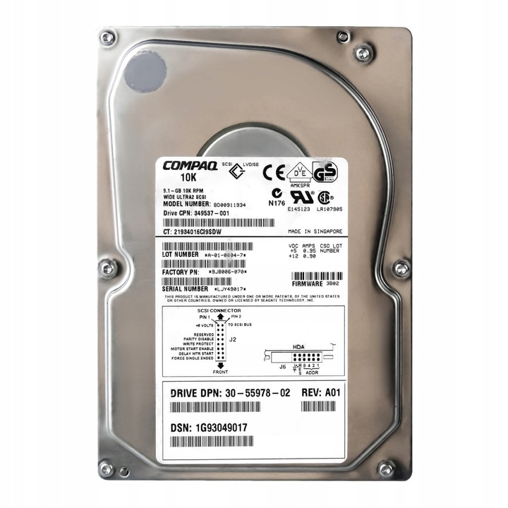 Merevlemez 3.5'' Compaq 9.1GB 10K SCSI Ultra2