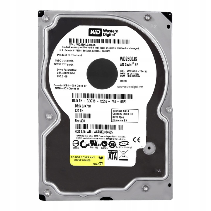 Hard Disk 250GB, Dell, 7200RPM, SATA II, 3.5''
