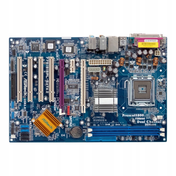 Дънна платка ASRock 775i915PL-SATA2, Socket 775, 2 слота RAM, ATX