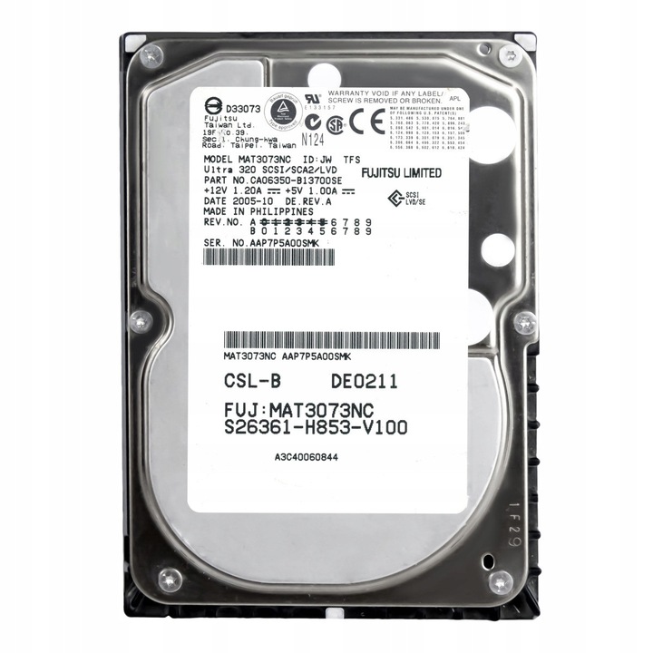 Merevlemez 3.5'' Fujitsu MAT3073NC 73GB 10000RPM SCSI U320