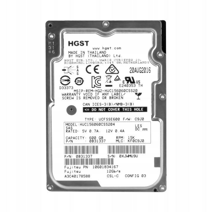 Hard Disk 600GB 15K 128MB SAS-3 2.5''