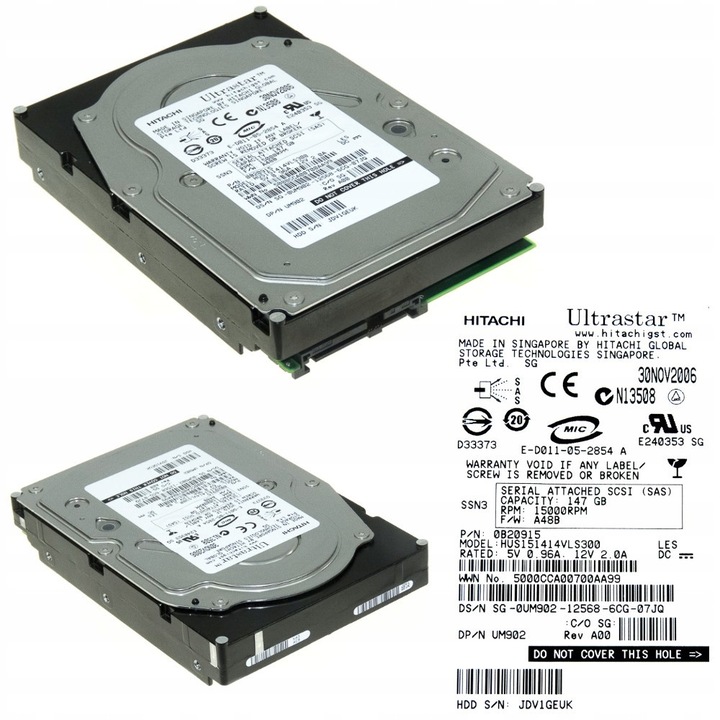 Hard Disk 146GB 15K 16MB SAS 3.5" Dell