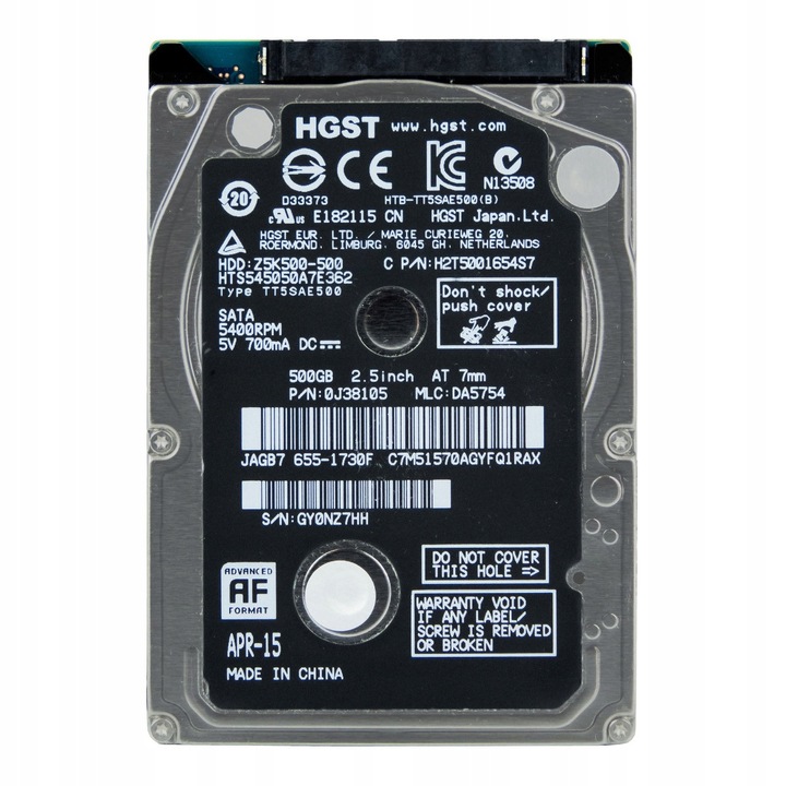 Hard Disk 500GB HGST TravelStar Z5K500 5400RPM SATA II 2.5''