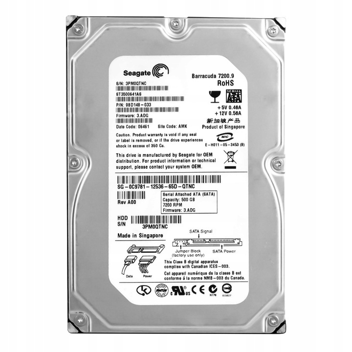 Hard Disk 500GB Dell 7.2K SATA II 3.5''
