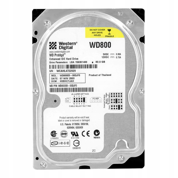 Hard Disk 3.5'' Western Digital PROTEGE 80GB 5400RPM 2MB ATA