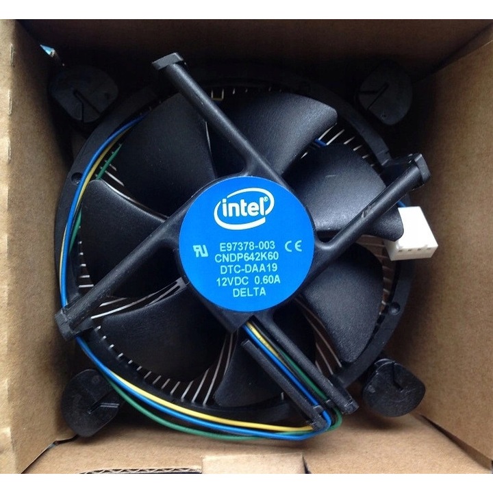 Intel CPU hűtő LGA 1155/1156/1150/1200, alumínium + réz, 1200-2800 RPM, 92x92x45 mm