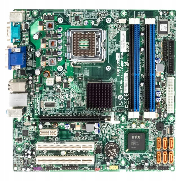 Дънна платка, G43T-AM4, micro ATX, 4 слота RAM, 2 PCIe, 2 PCI, многоцветна