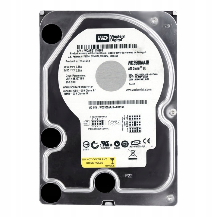 Hard Disk 250GB, CAVIAR, 7200RPM, 3.5"