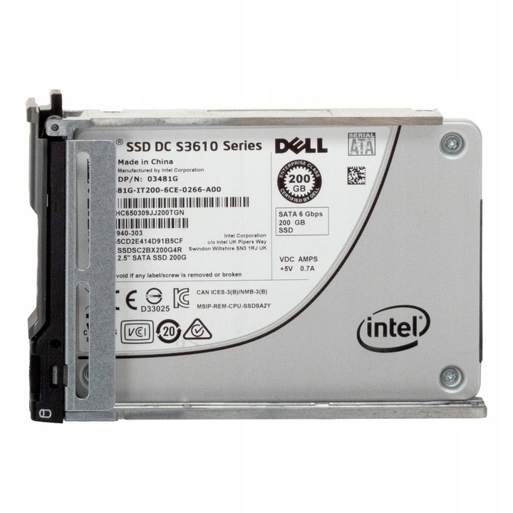 SSD 200GB Dell SATA III 2.5" MLC, 230MB/s scriere, 550MB/s citire
