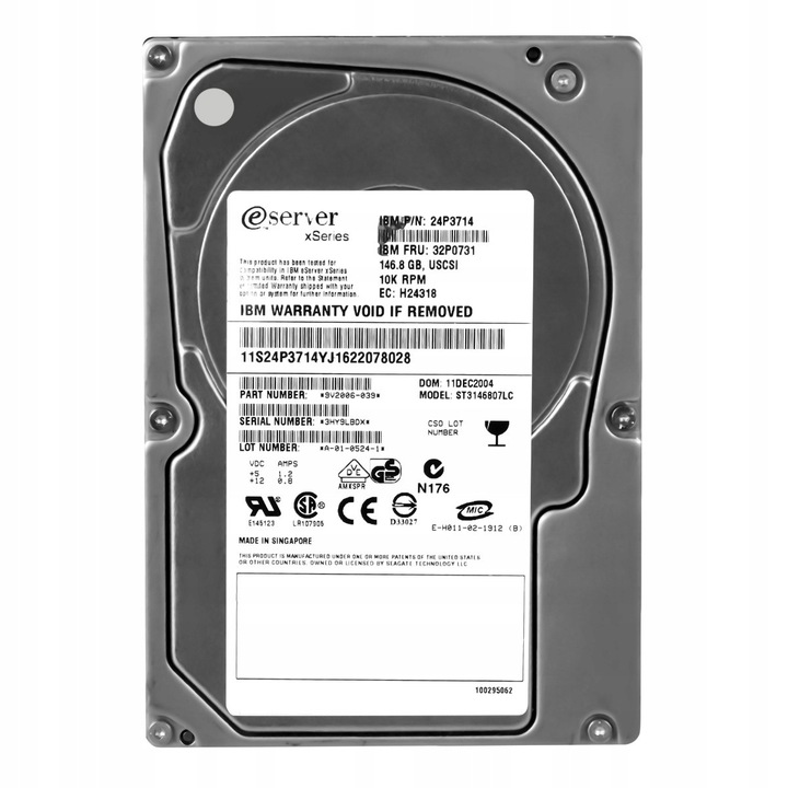 Merevlemez 3.5'' IBM 146.8GB 10K 8MB SCSI U320