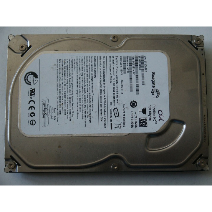 Hard Disk 3.5'' Seagate Pipeline HD 160GB 5400RPM SATA II, 8MB Cache