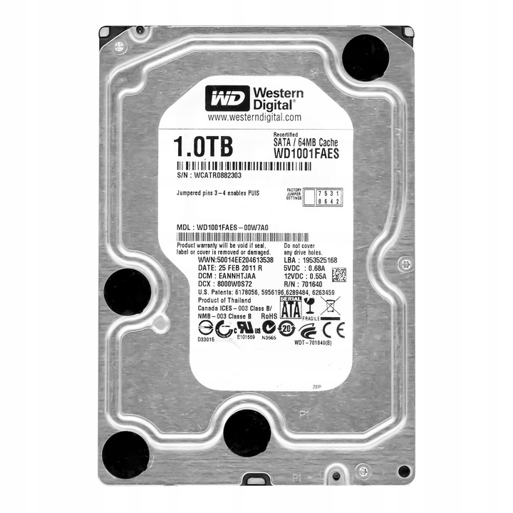Hard Disk 1TB 7200RPM 64MB SATA II 3.5"