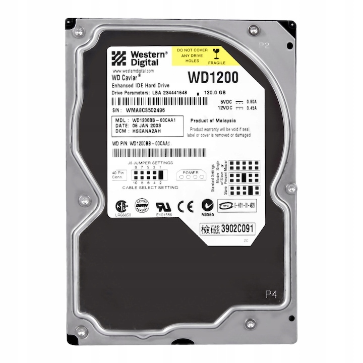 Hard Disk 3.5'' Western Digital Caviar WD1200BB 120GB 7200RPM, ATA