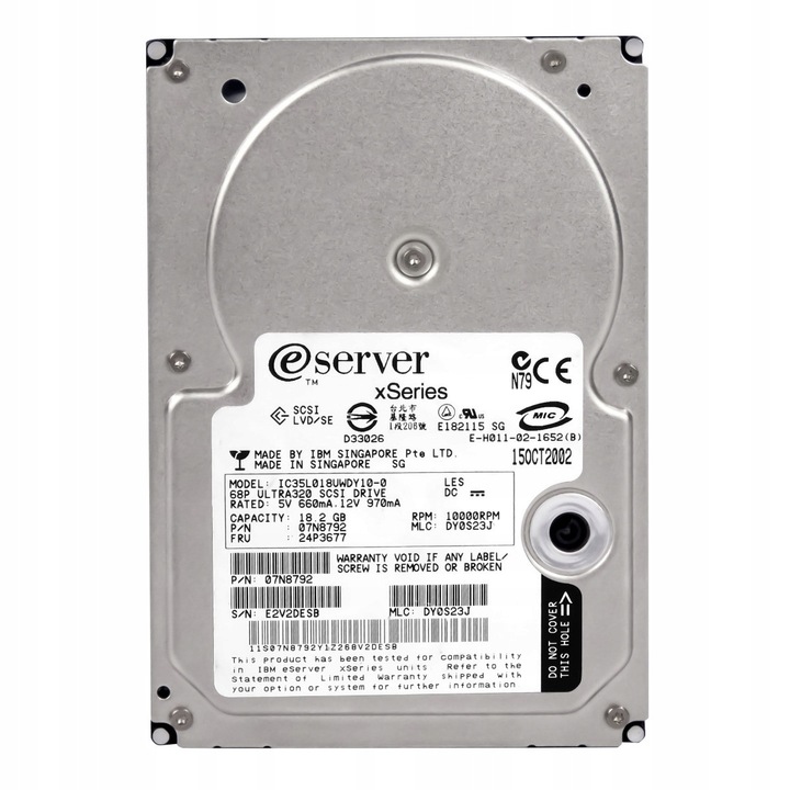 Hard Disk 3.5'' IBM 18.2GB 10K SCSI U320