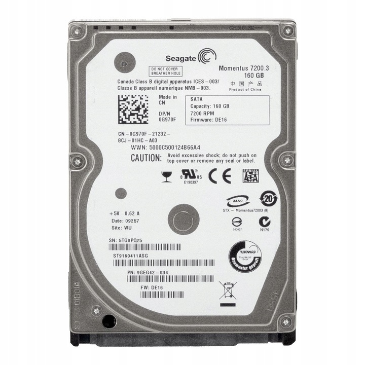 Hard Disk 2.5'' 160GB SATA II Dell 7200RPM 16MB