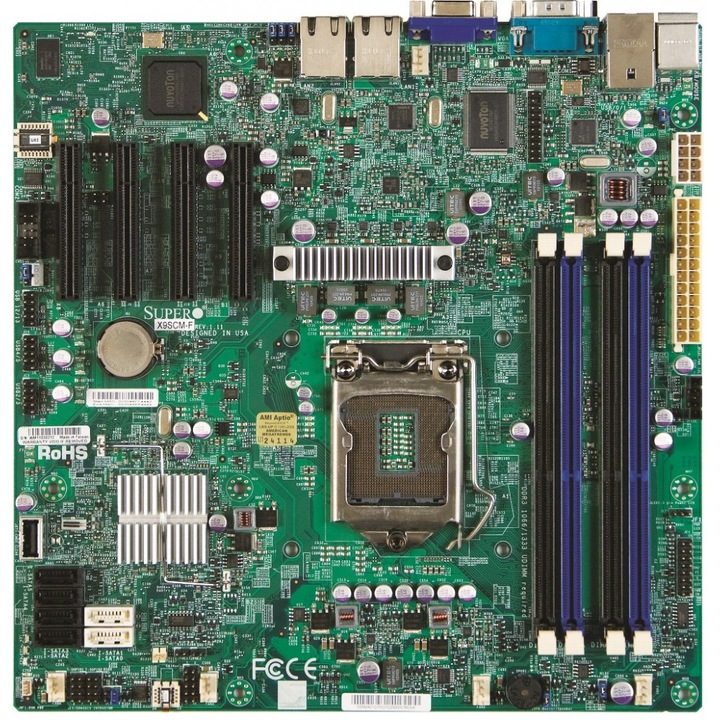 Placa de baza Supermicro X9SCM-F DDR3, 4 sloturi RAM, 4 PCI Express, 1155