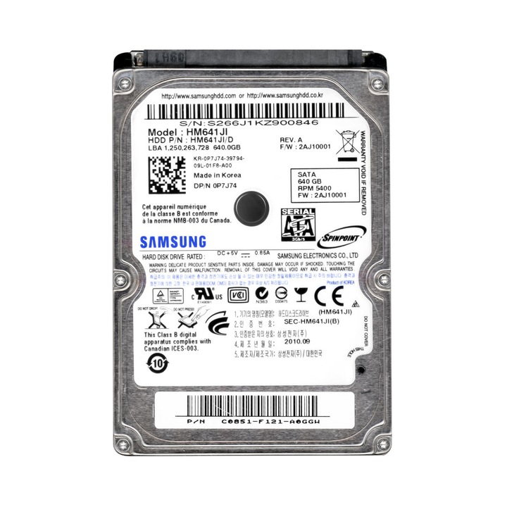 Merevlemez 2.5'' 640GB SATA II 5.4k Dell