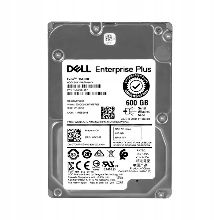 Merevlemez 600GB Dell 15K 256MB SAS-3 2.5''