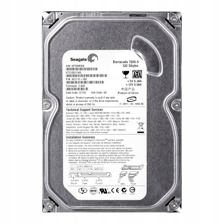Hard Disk Seagate Barracuda 120GB 7.2K 2MB SATA II 3.5''
