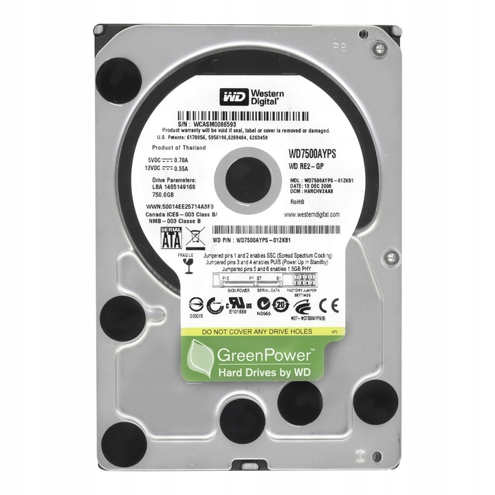 Hard Disk 3.5'' 750GB SATA II 7200RPM 16MB Western Digital