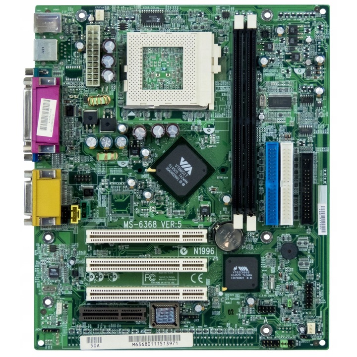 MSI MS-6368 alaplap, micro ATX, 2 RAM foglalat, 3 PCI, 370