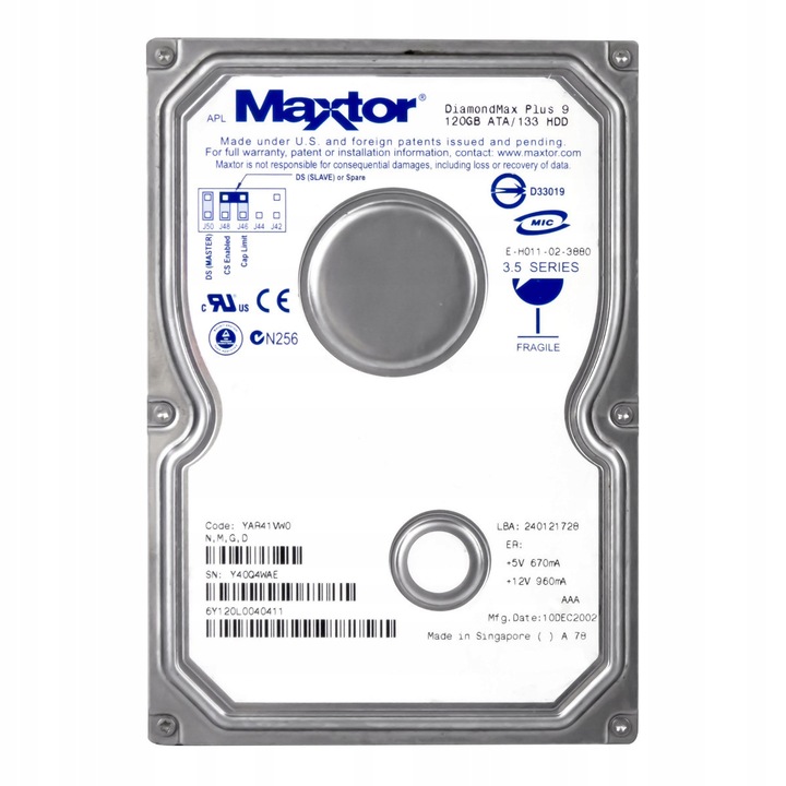 Hard Disk Maxtor DiamondMax Plus 9 120GB 7200RPM ATA 3.5''