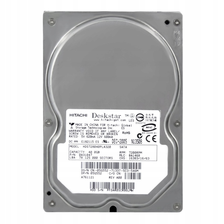 Hard Disk 3.5'' Hitachi 40GB 7200RPM SATA II 2MB