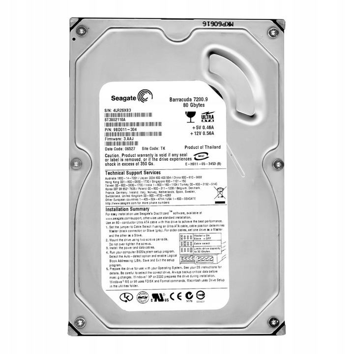 Hard Disk 3.5'' Seagate Barracuda 7200.9, 80GB, 7200RPM, 2MB, ATA