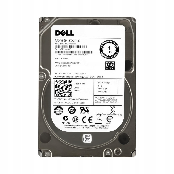 Hard Disk 1TB 7200RPM SATA III 2.5'' DELL ST91000640NS