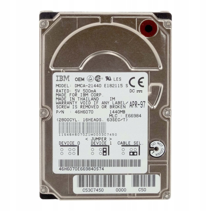 Hard Disk 2.5" IBM DMCA-21440 1440MB 5400RPM 2MB Cache 15mm