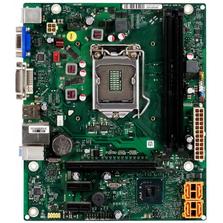 Alaplap, Fujitsu, D2990-A21 GS1, micro ATX, 2 RAM foglalat, 183x218mm