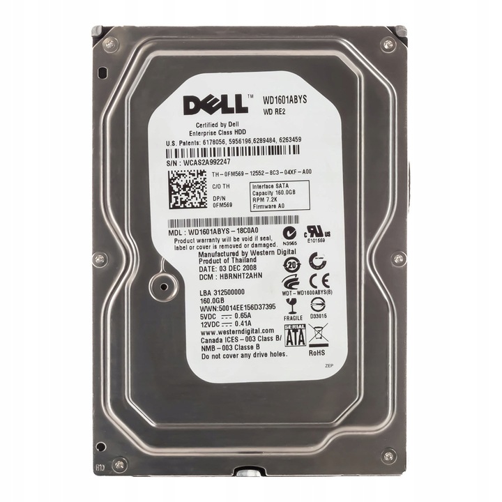 Hard Disk 3.5'' 160GB 7.2K SATA II Dell