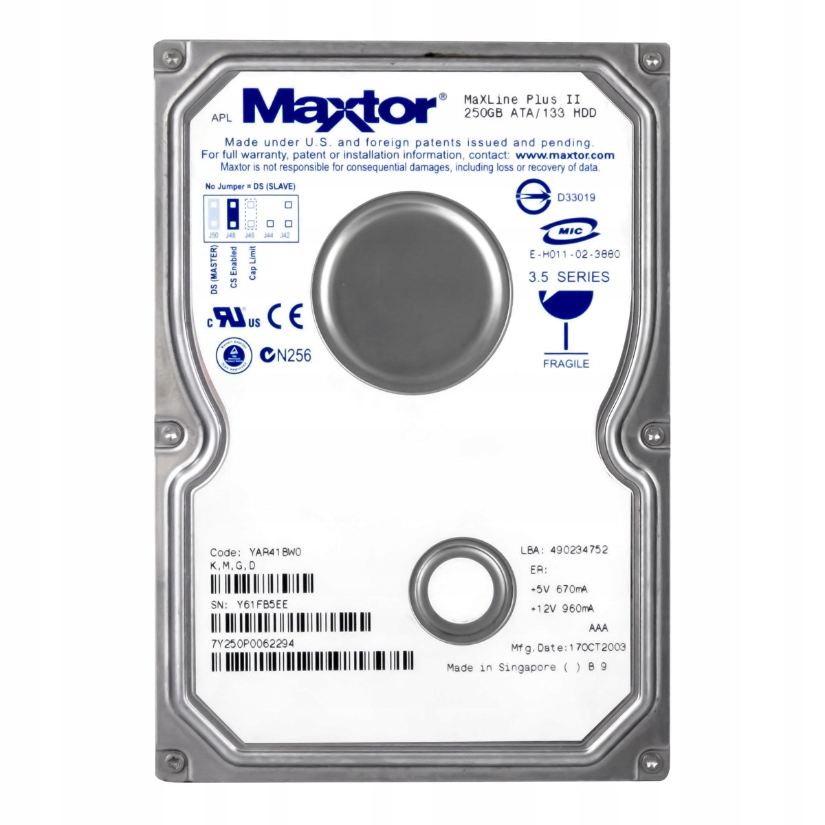 Hard Disk Maxtor MaXLine Plus II 250GB 7200RPM 8MB ATA 3.5'' - eMAG.ro
