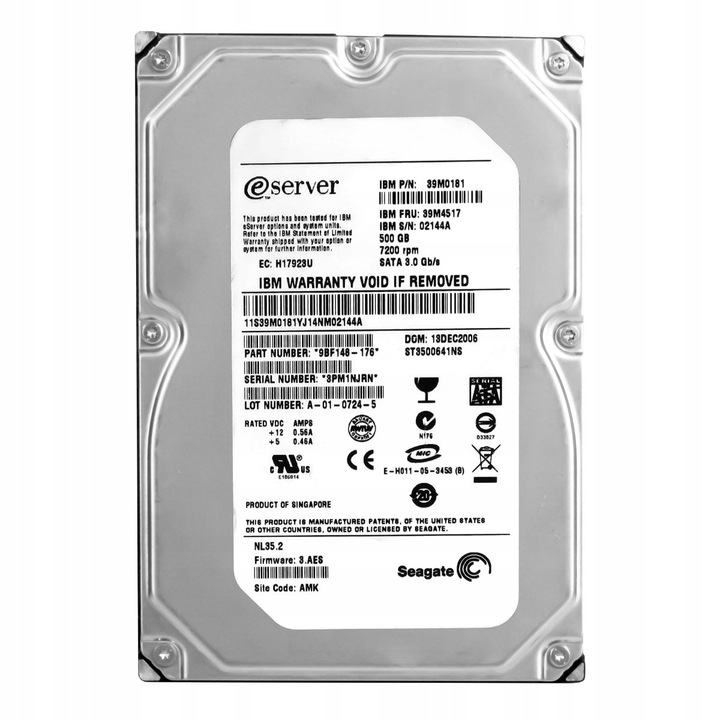 Hard Disk 500GB IBM 39M4517 7200RPM SATA II 3.5''