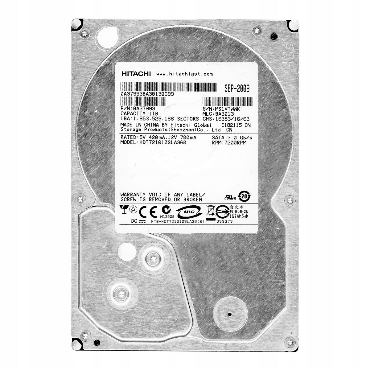 Hard Disk 1TB Hitachi DeskStar 7200RPM SATA II 3.5