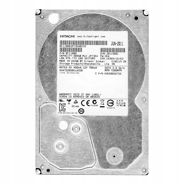 Hard Disk 3.5'', Hitachi UltraStar A7K2000, 500GB, 7200RPM, SATA II
