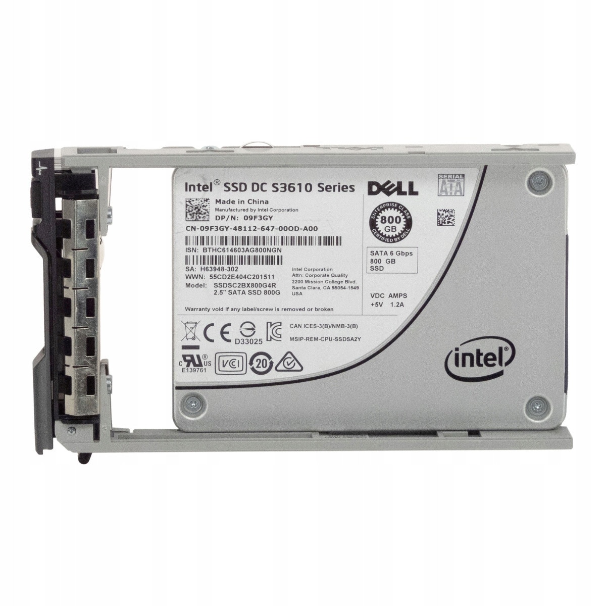 Intel SSD DC S3510 800GB 2.5インチ Solid State Drive (SSD) Intel DC S3510 Series, 800GB, 2.5'', SATA