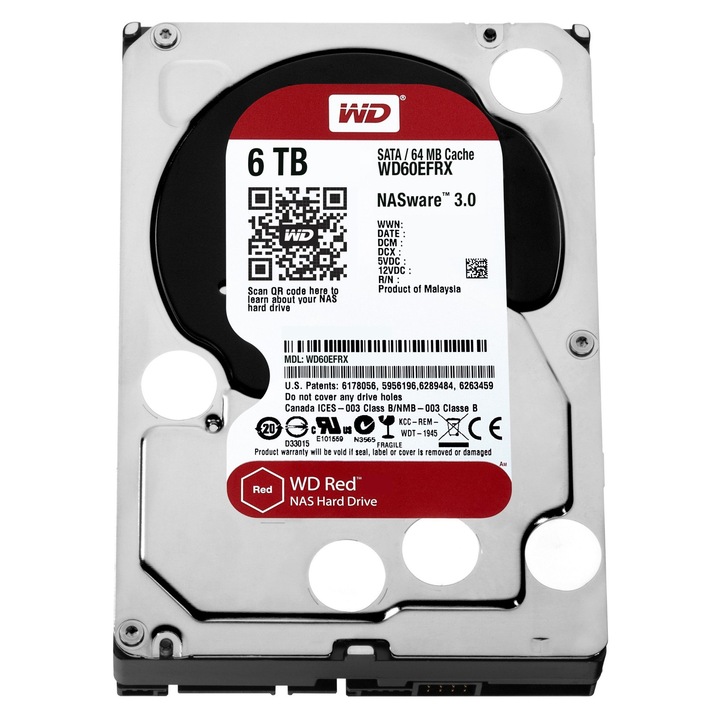 Hard Disk 6TB Western Digital RED SATA III 3.5'' 5400RPM 64MB